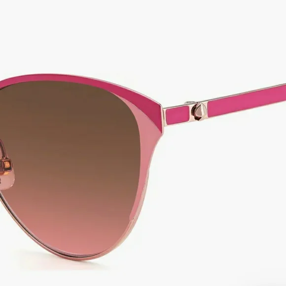 NWT Kate Spade IANNA Rose Gold Cat Eye Frame/Brown Pink Sunglasses🤎💖 - Picture 4 of 10